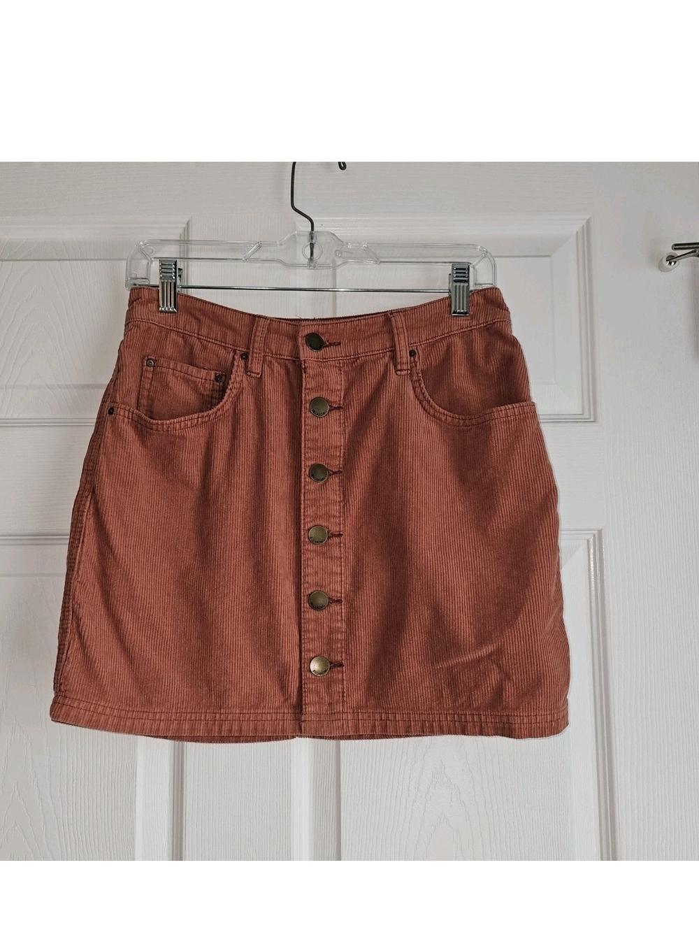 Billabong Skirt Womens 27 Sz M Rust Mini Good Life Corduroy Button Retro Boho